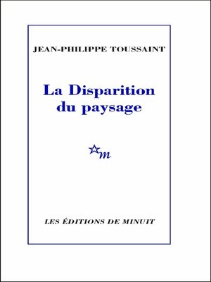 cover image of La Disparition du paysage